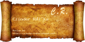 Czinder Réka névjegykártya